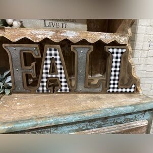 Hobby Lobby Farmhouse FALL Buffalo Check Wooden Signs NWT!
